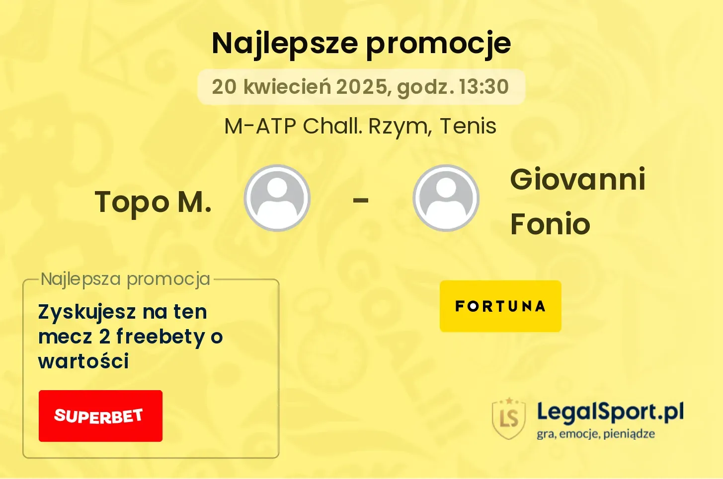 Topo M. - Giovanni Fonio promocje bukmacherskie