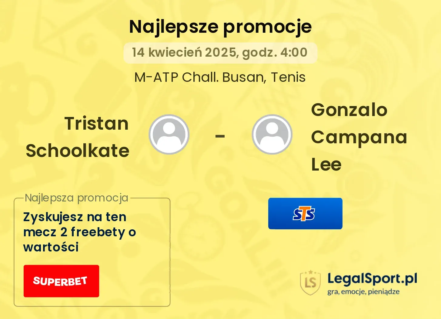 Tristan Schoolkate - Gonzalo Campana Lee promocje bukmacherskie