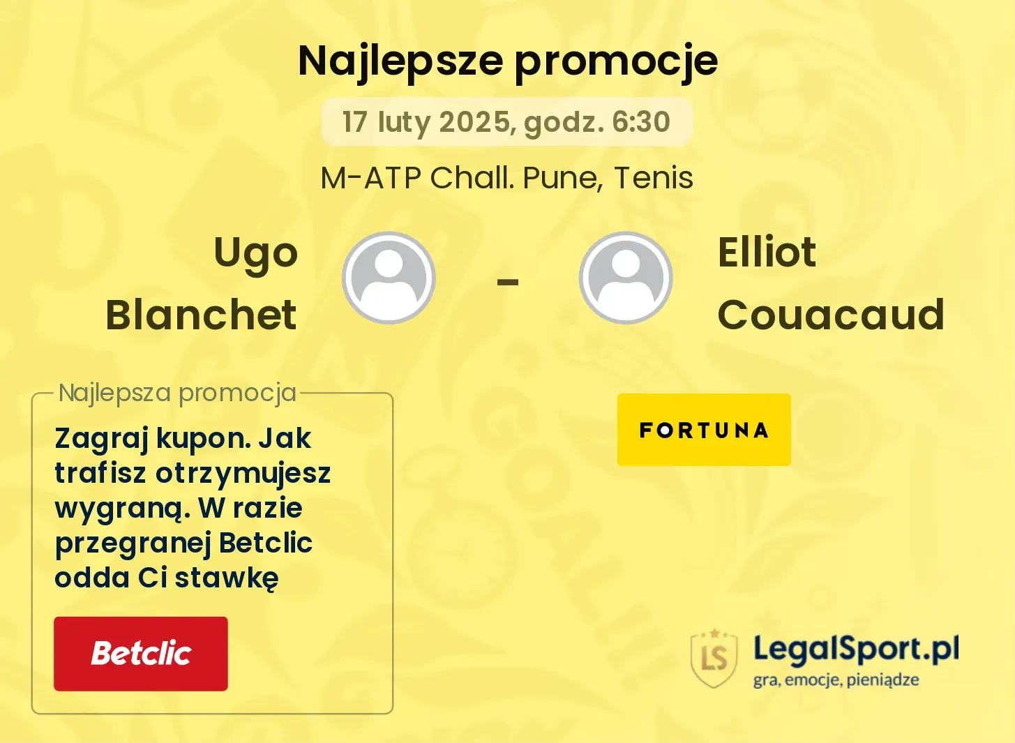 Ugo Blanchet - Elliot Couacaud promocje bukmacherskie