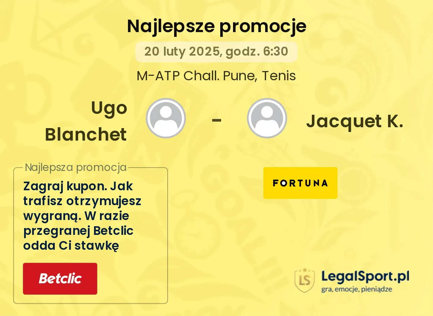 Ugo Blanchet - Jacquet K. promocje bukmacherskie