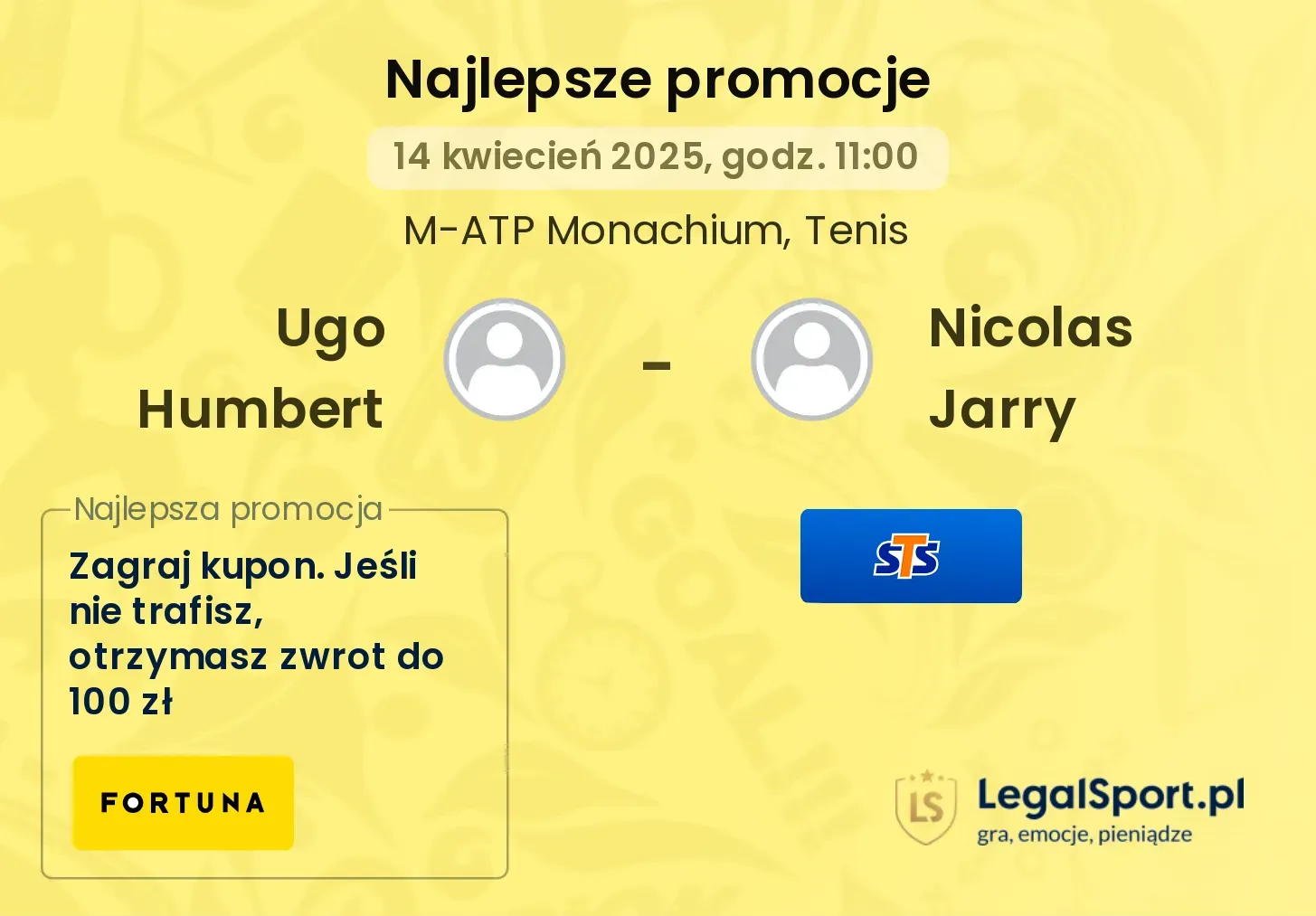 Ugo Humbert - Nicolas Jarry promocje u bukmacherów