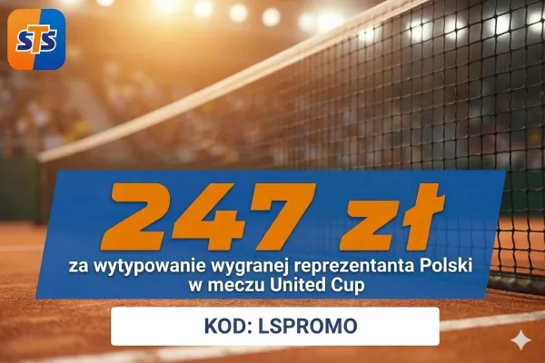 STS: 247 zł za wytypowanie wygranej Igi Świątek (lub innych reprezentantów Polski) w dowolnym meczu turnieju United Cup