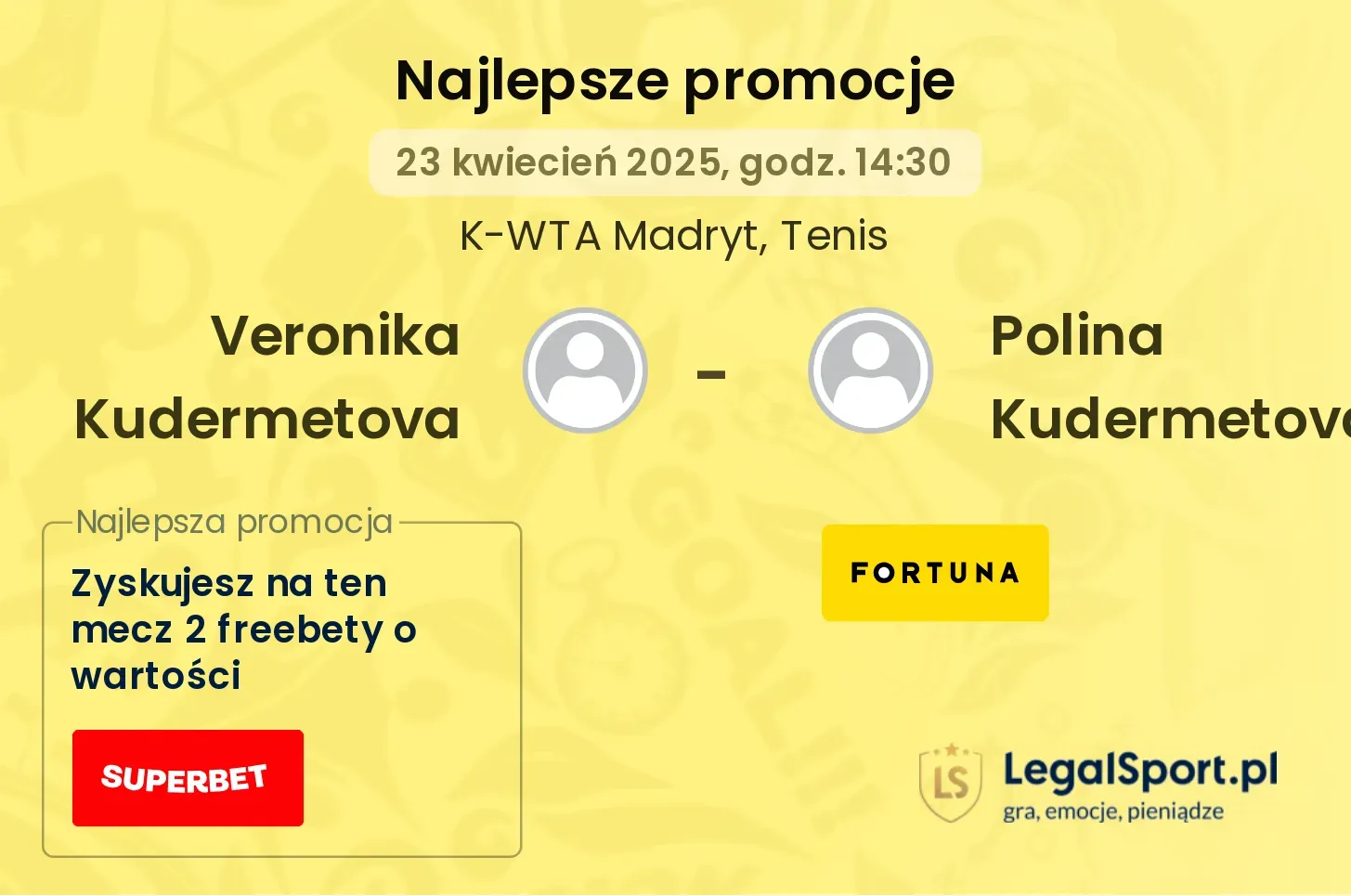 Veronika Kudermetova - Polina Kudermetova promocje bukmacherskie
