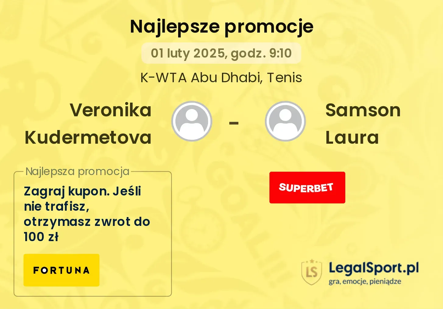 Veronika Kudermetova - Samson Laura promocje bukmacherskie