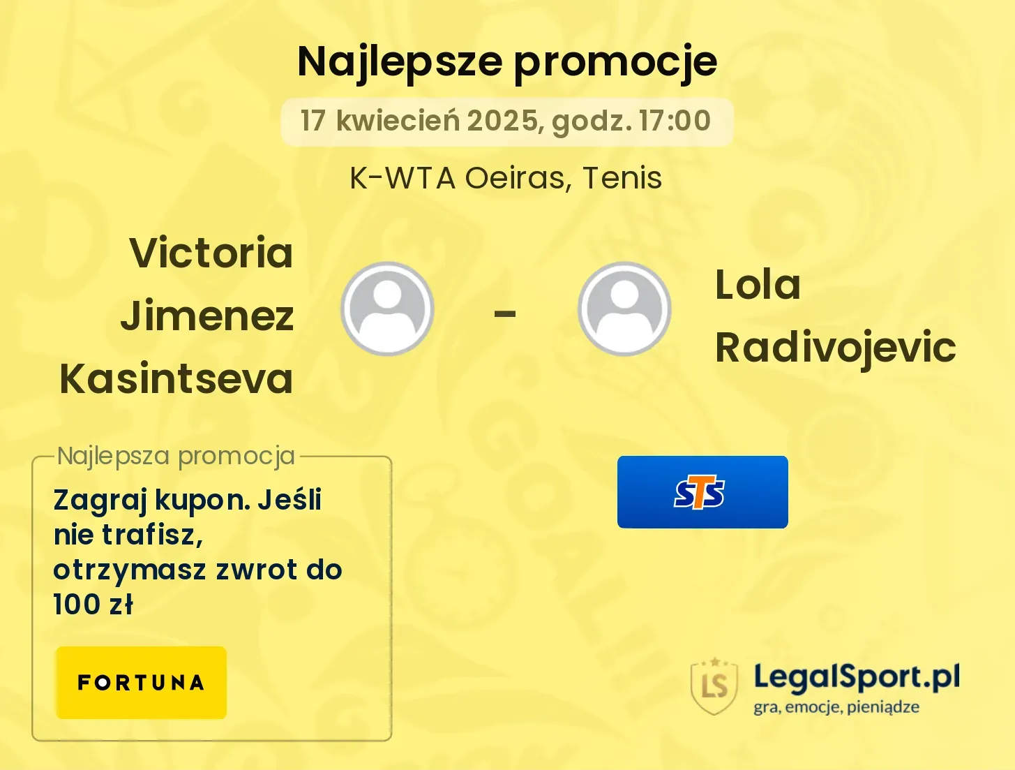 Victoria Jimenez Kasintseva - Lola Radivojevic promocje u bukmacherów