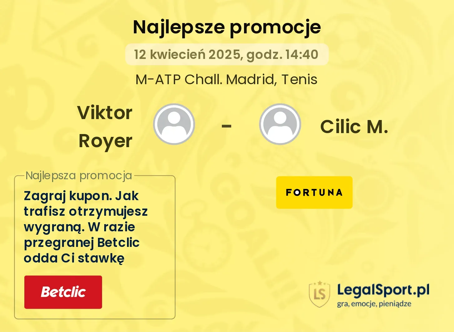 Viktor Royer - Cilic M. promocje bukmacherskie