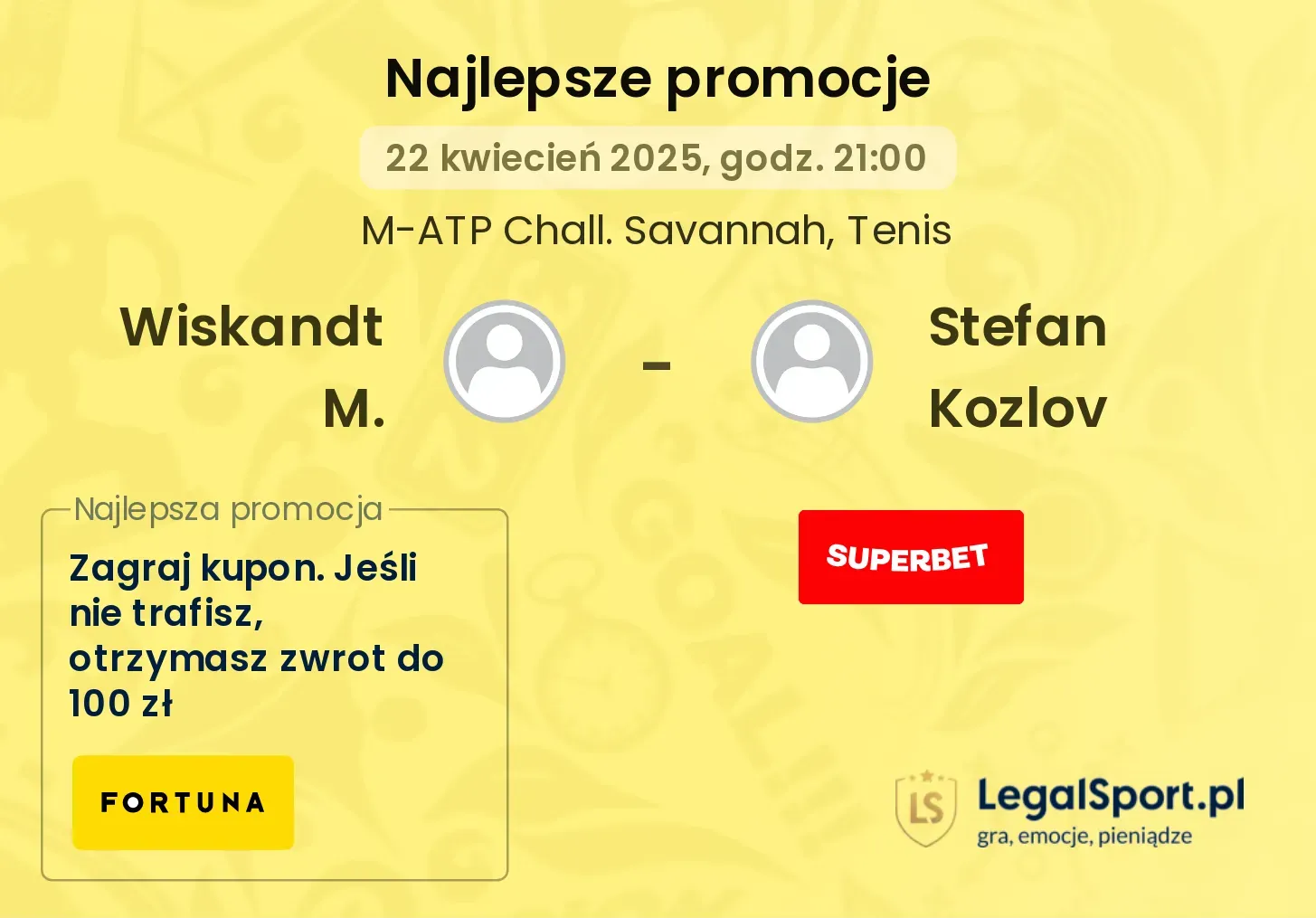 Wiskandt M. - Stefan Kozlov promocje u bukmacherów