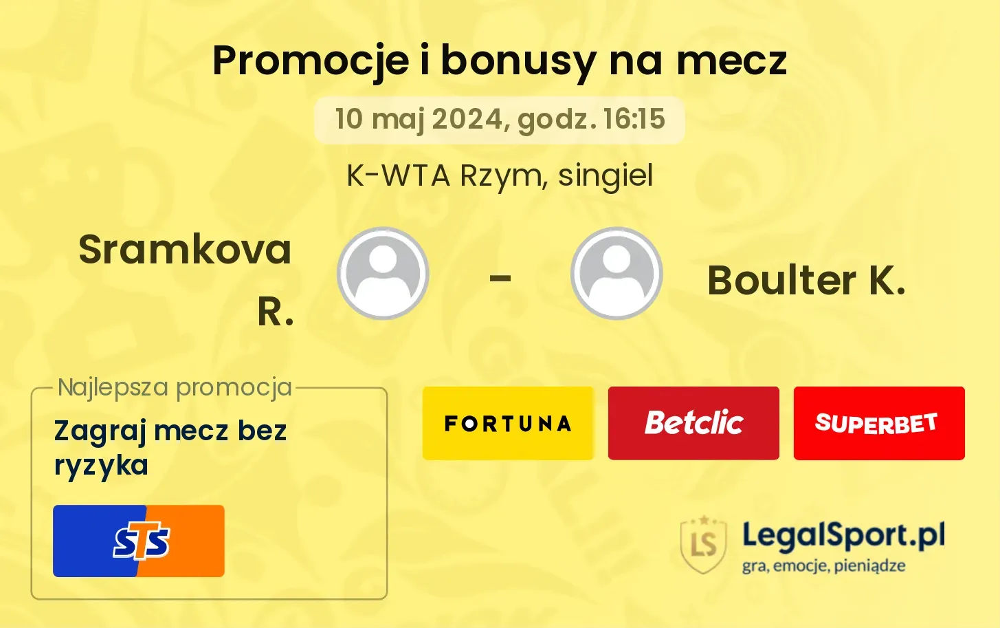 Sramkova R. - Boulter K. promocje bonusy na mecz