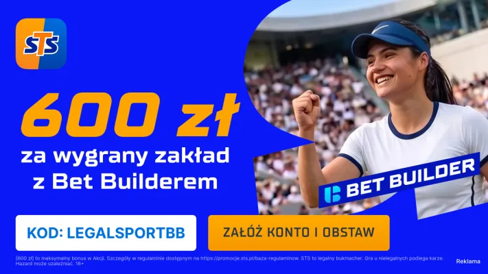 600 zł za trafiony Bet Builder na dowolny mecz Wimbledonu 2026 od STS