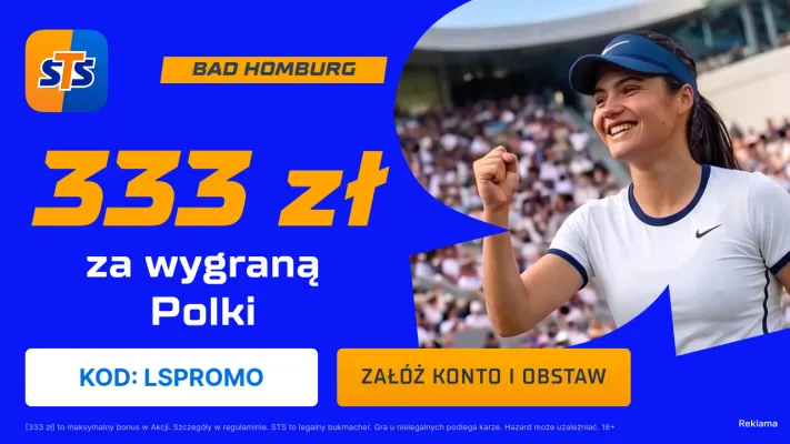 STS: 333 zł za wytypowanie wygranej Polki w meczu turnieju WTA Bad Homburg