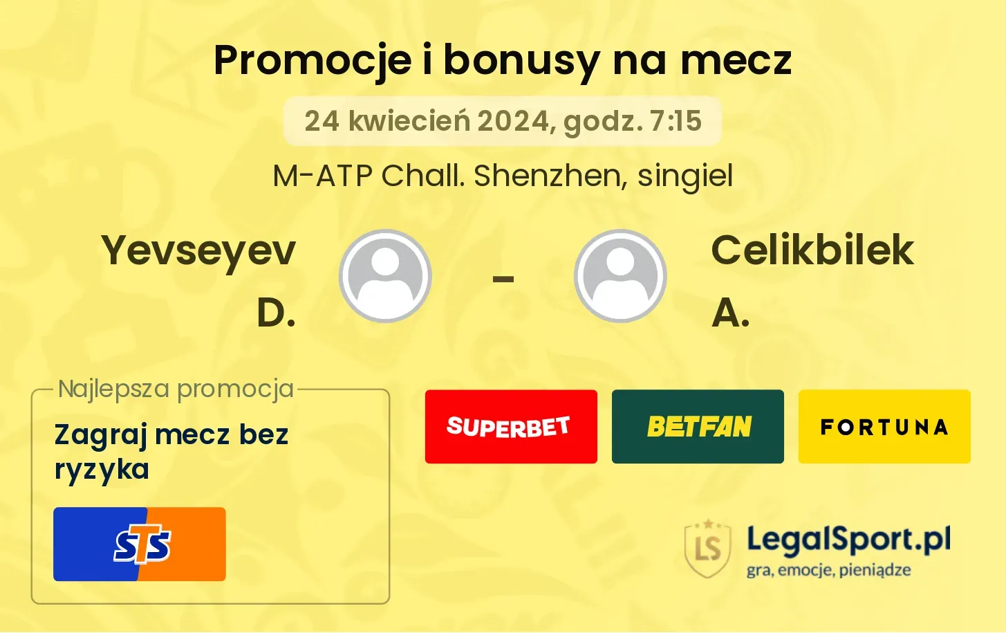 Yevseyev D. - Celikbilek A. promocje bonusy na mecz