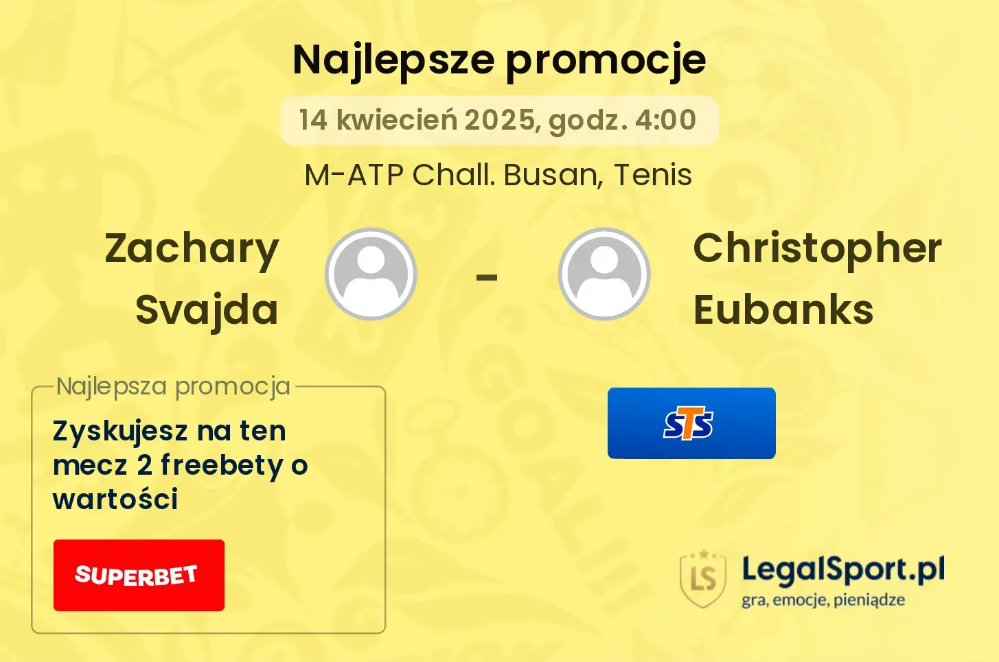 Zachary Svajda - Christopher Eubanks promocje bukmacherskie