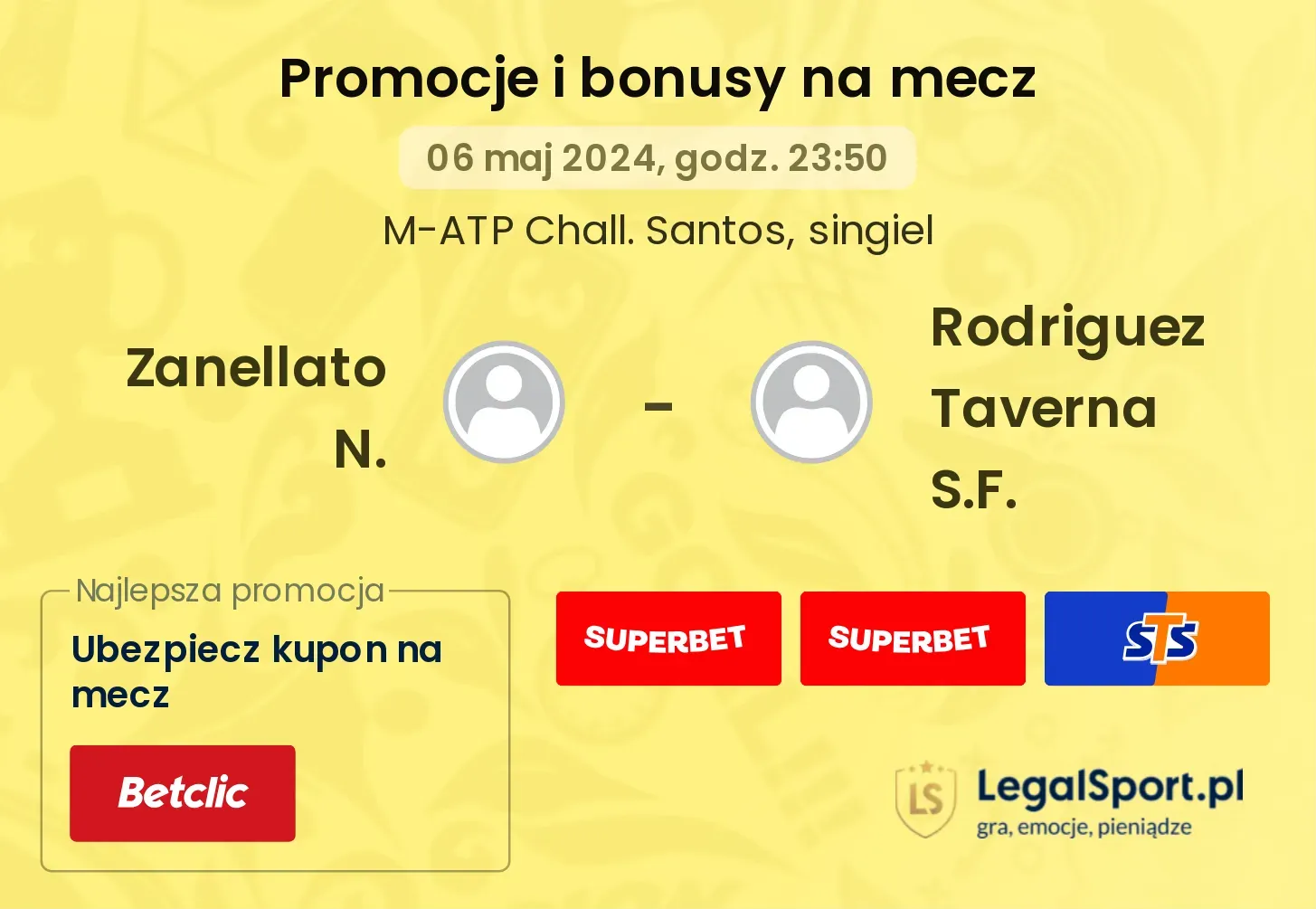 Zanellato N. - Rodriguez Taverna S.F. promocje bonusy na mecz