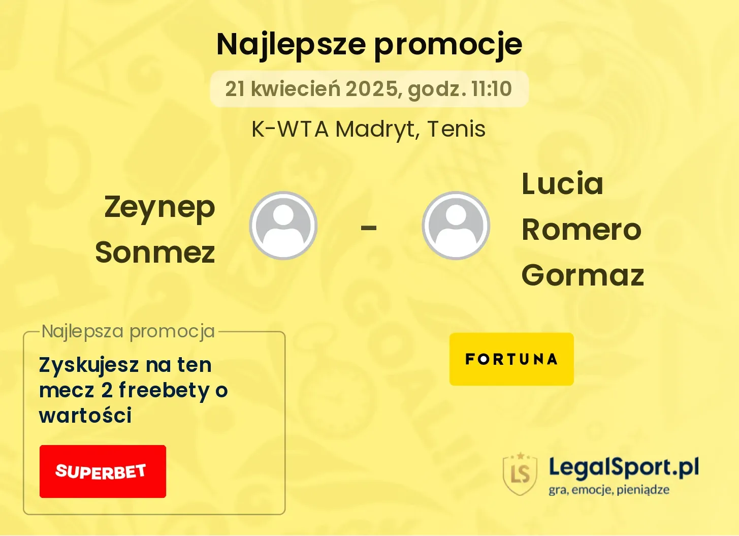 Zeynep Sonmez - Lucia Romero Gormaz promocje bukmacherskie
