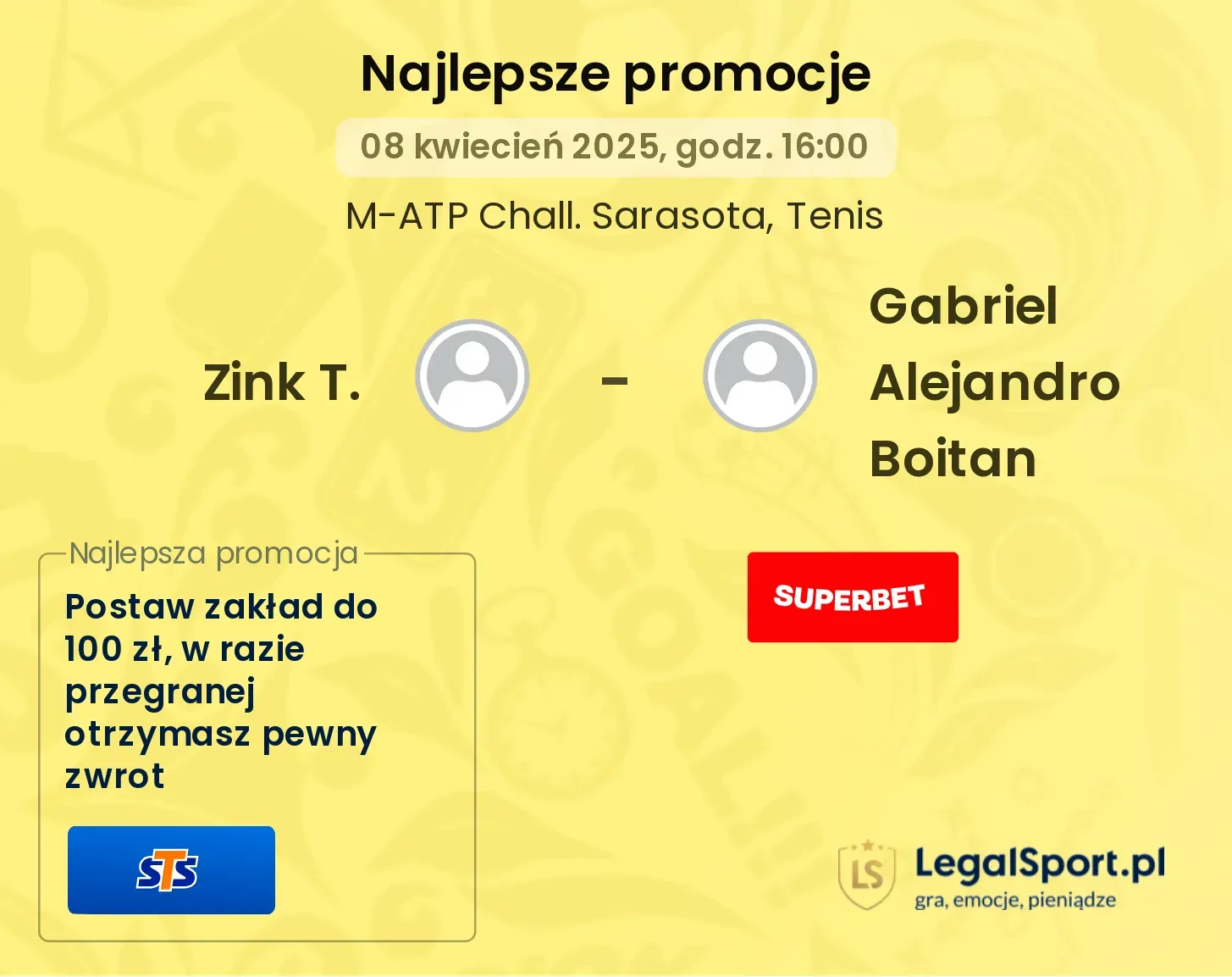 Zink T. - Gabriel Alejandro Boitan promocje bukmacherskie