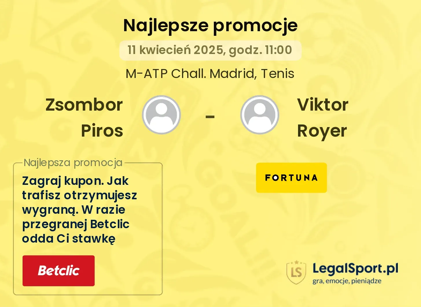 Zsombor Piros - Viktor Royer promocje u bukmacherów