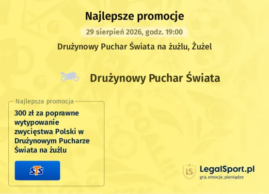 Promocja STS: 300 zł za wytypowanie wygranej Polski w Drużynowym Pucharze Świata