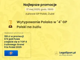 Polski zawodnik w TOP 4 żużlowego GP Polski 2025 = 199 zł bonusu od STS!