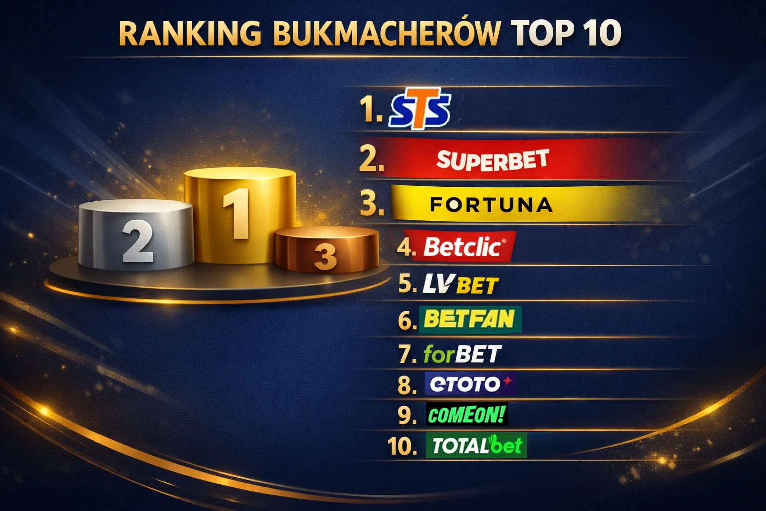 Ranking najlepszych bukmacherów top10