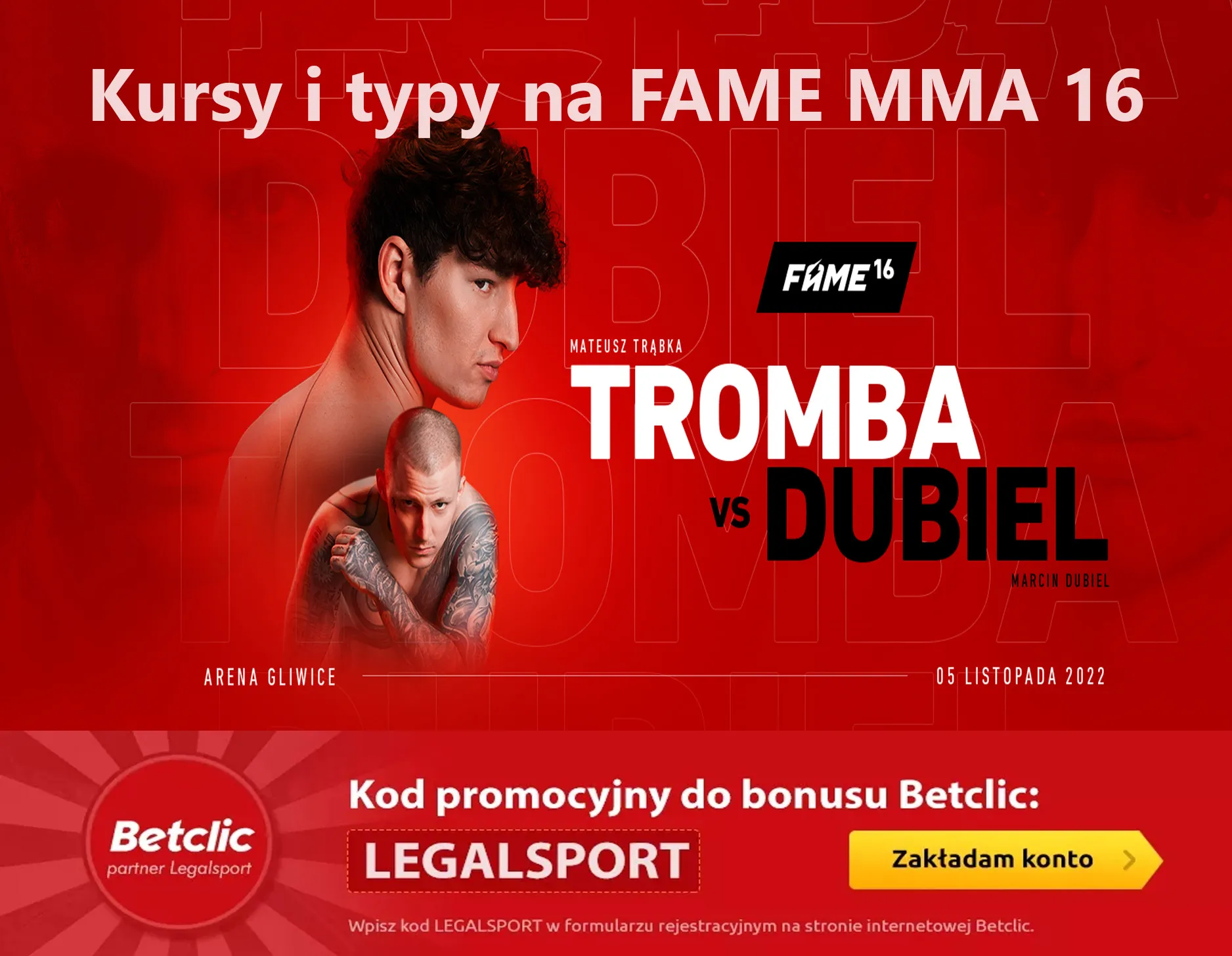 Kursy i typy na FAME MMA 16