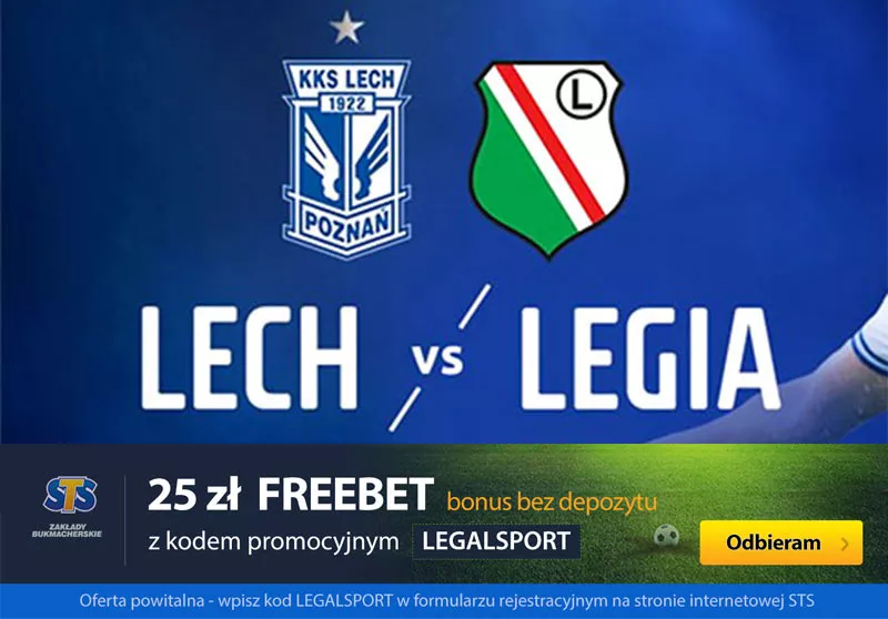 Free zakład - bet 25 zł na mecz po użyciu kodu promocyjnego STS via internet.