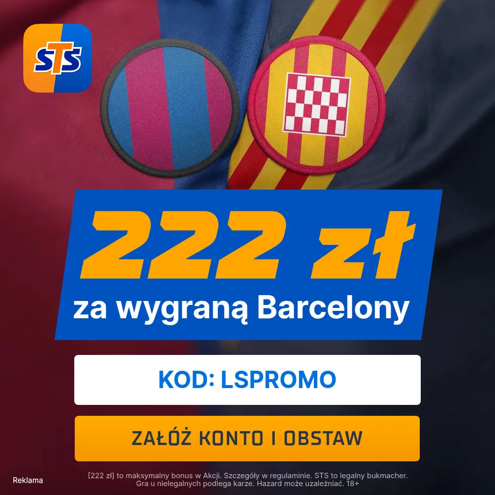 STS: 222 zł za wytypowanie zwycięzcy meczu Barcelona - Girona