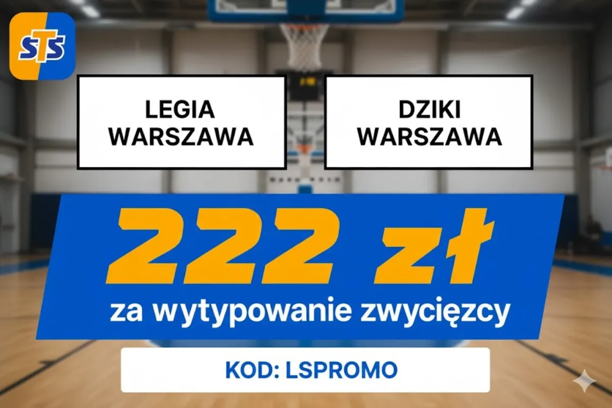 STS: 222 zł za wytypowanie zwycięzcy meczu Legia Warszawa - Dziki Warszawa