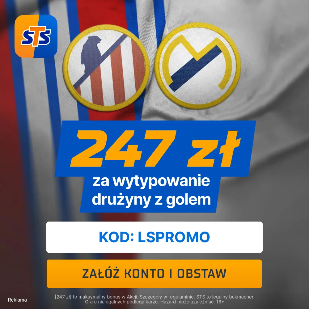 STS: 247 zł za wytypowanie drużyny z golem w meczu Atletico Madryt - Real Madryt