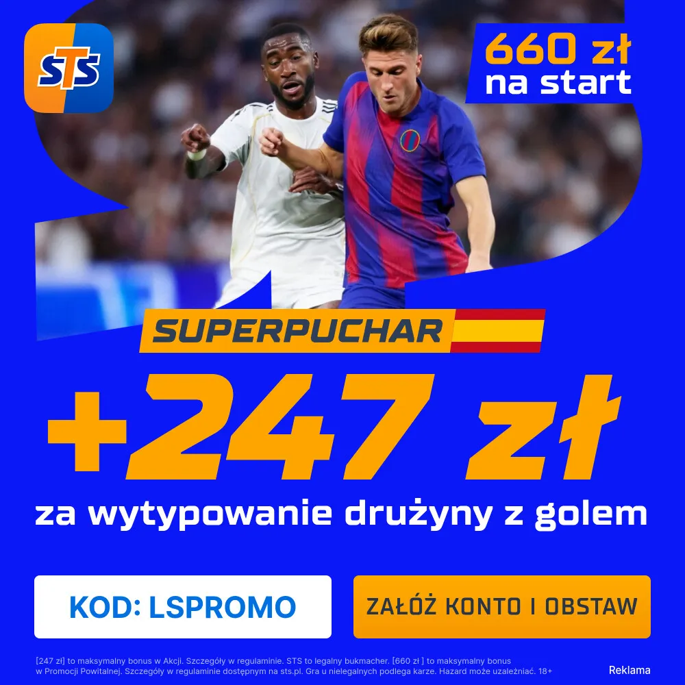 STS: 247 zł za wytypowanie drużyny z golem w meczu Barcelona - Real Madryt