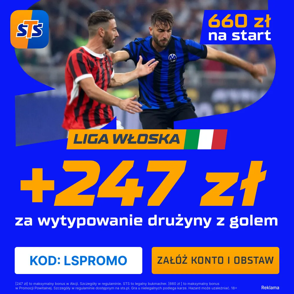 STS: 247 zł za wytypowanie drużyny z golem w meczu Inter - Juventus