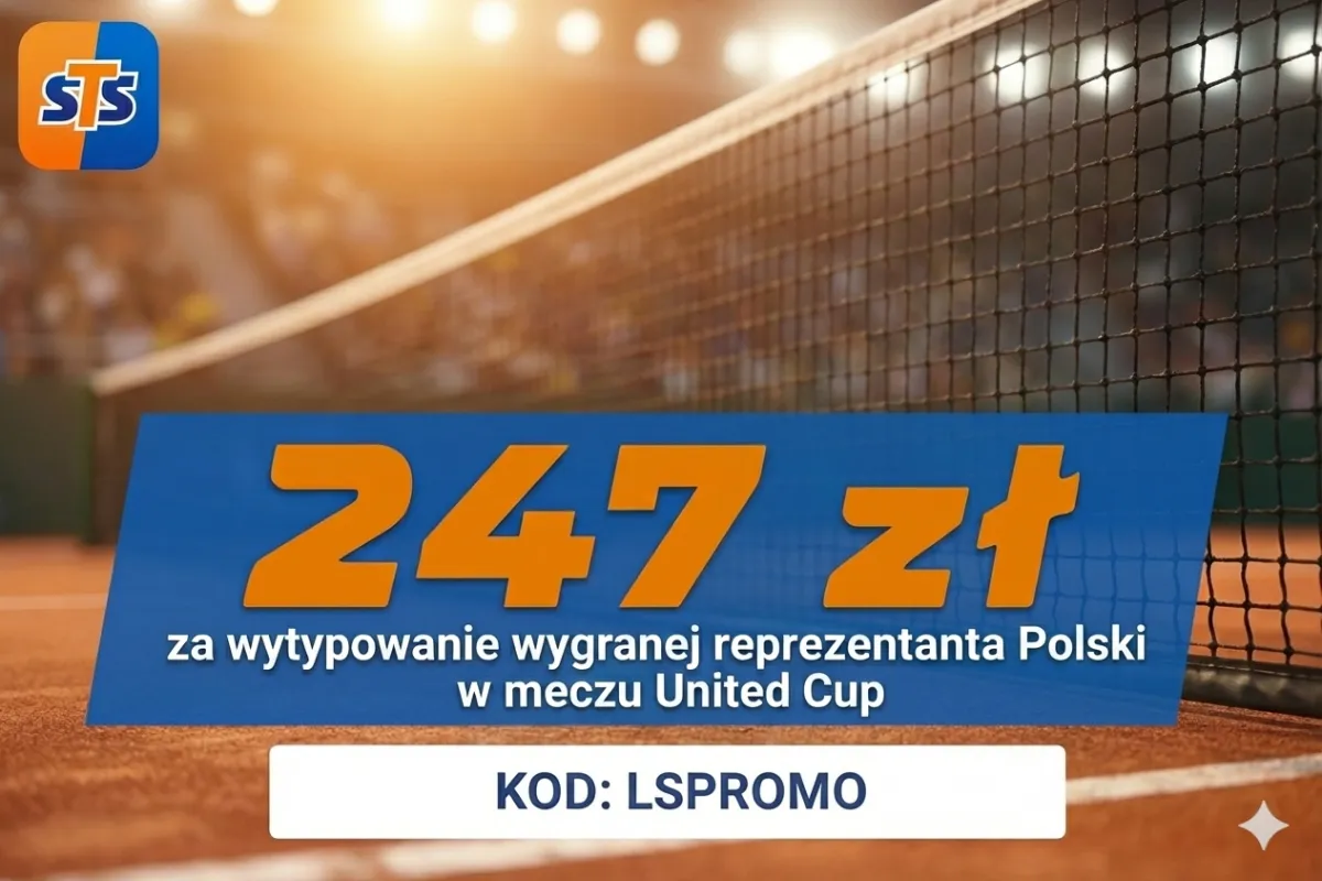 STS: 247 zł za wytypowanie wygranej Igi Świątek (lub innych reprezentantów Polski) w dowolnym meczu turnieju United Cup