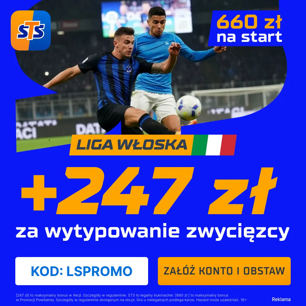 STS: 247 zł za wytypowanie zwycięzcy meczu Inter – Atalanta