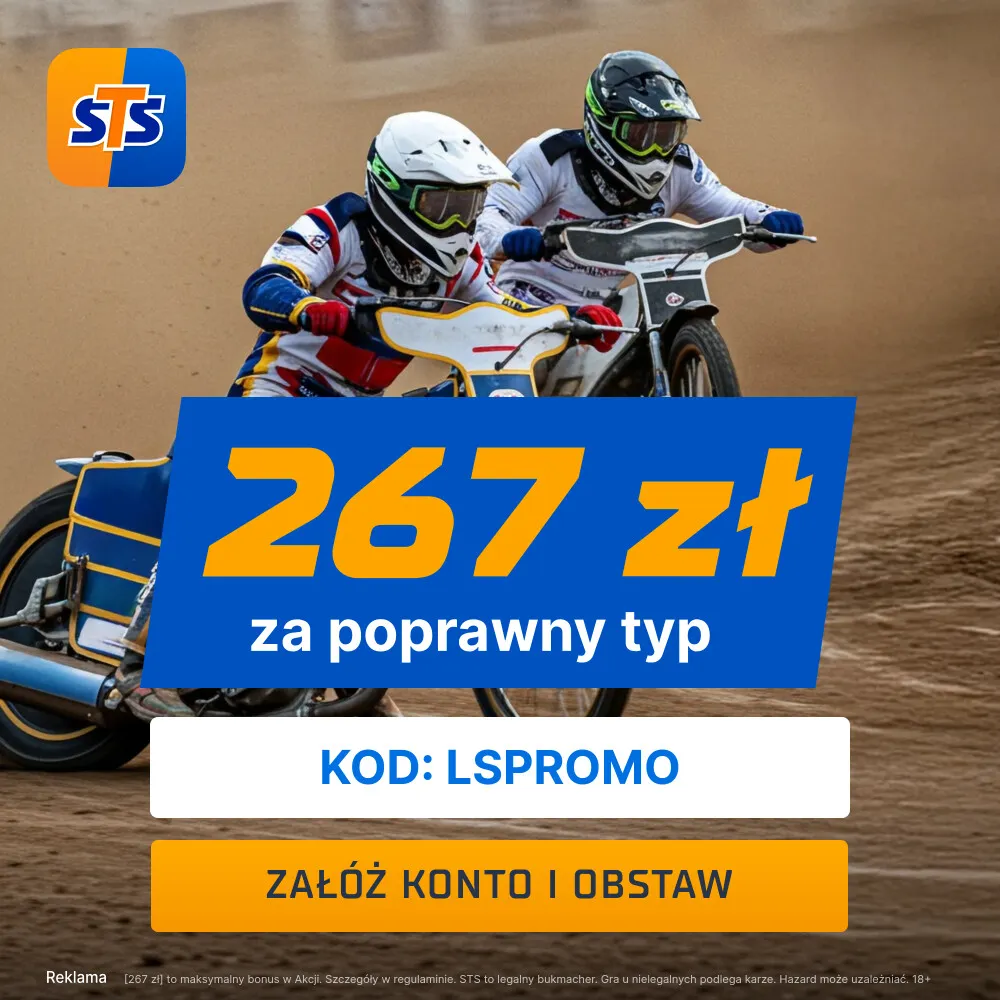 STS: 267 zł za poprawny typ na dowolny mecz Ekstraligi lub 2. Ekstraligi