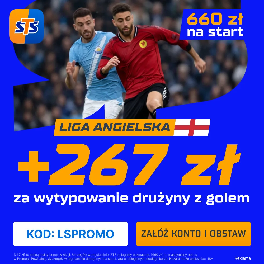 STS: 267 zł za wytypowanie drużyny z golem w meczu Manchester City - Arsenal