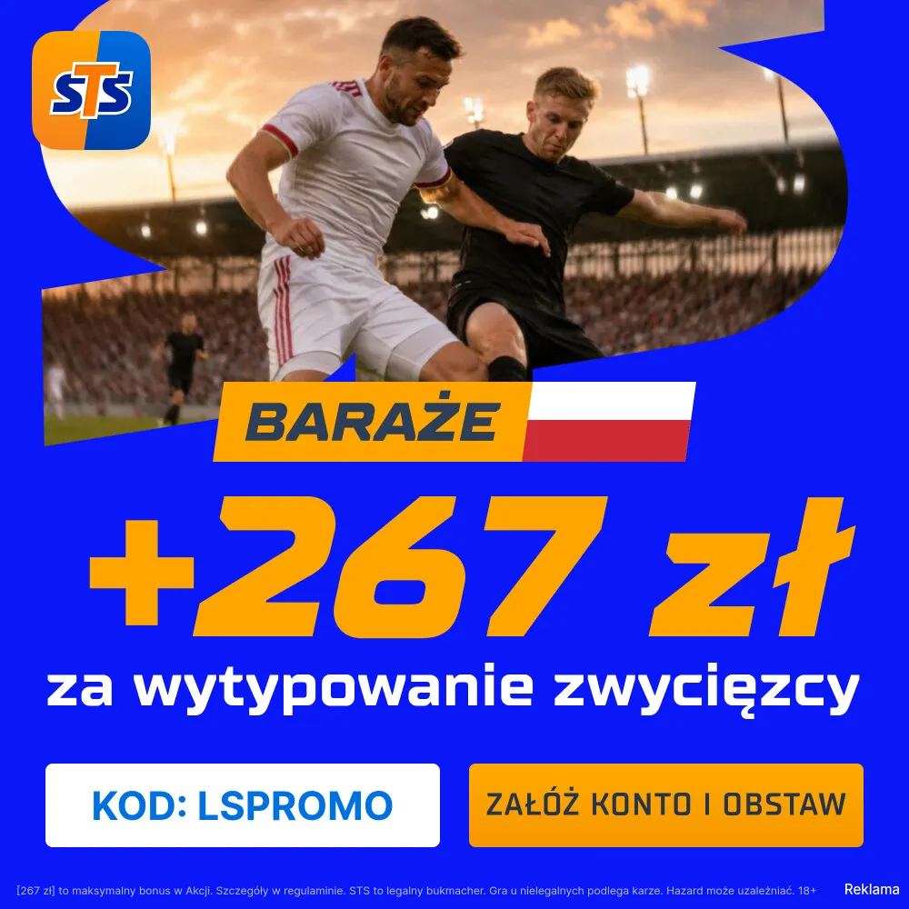 STS: 267 zł za wytypowanie zwycięzcy meczu Wieczysta Kraków – Polonia Warszawa