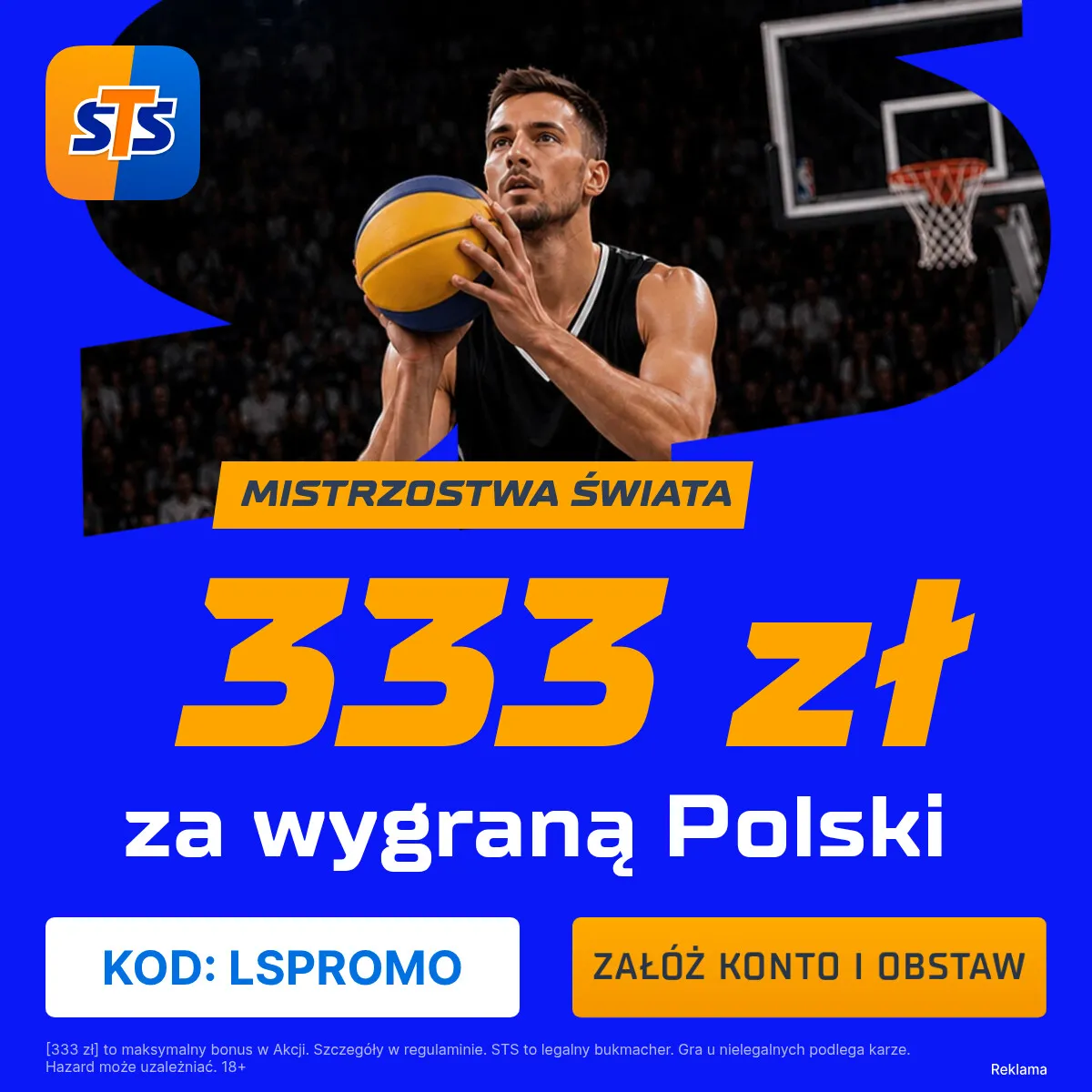 STS: 333 zł za wygraną Polski w meczu koszykarskich MŚ 3x3