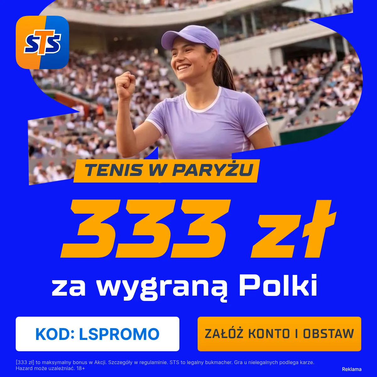 STS: 333 zł za wytypowanie wygranej Mai Chwalińskiej w meczu Roland Garros 2026