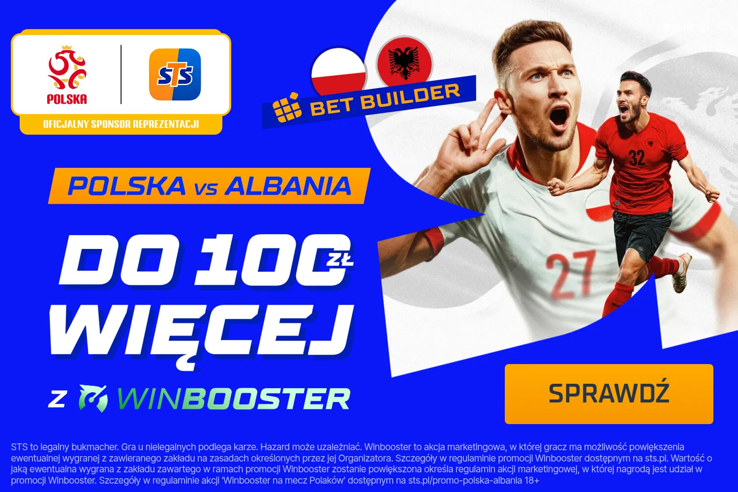 STS: Winbooster 25% na Bet Builder w meczu Polska – Albania