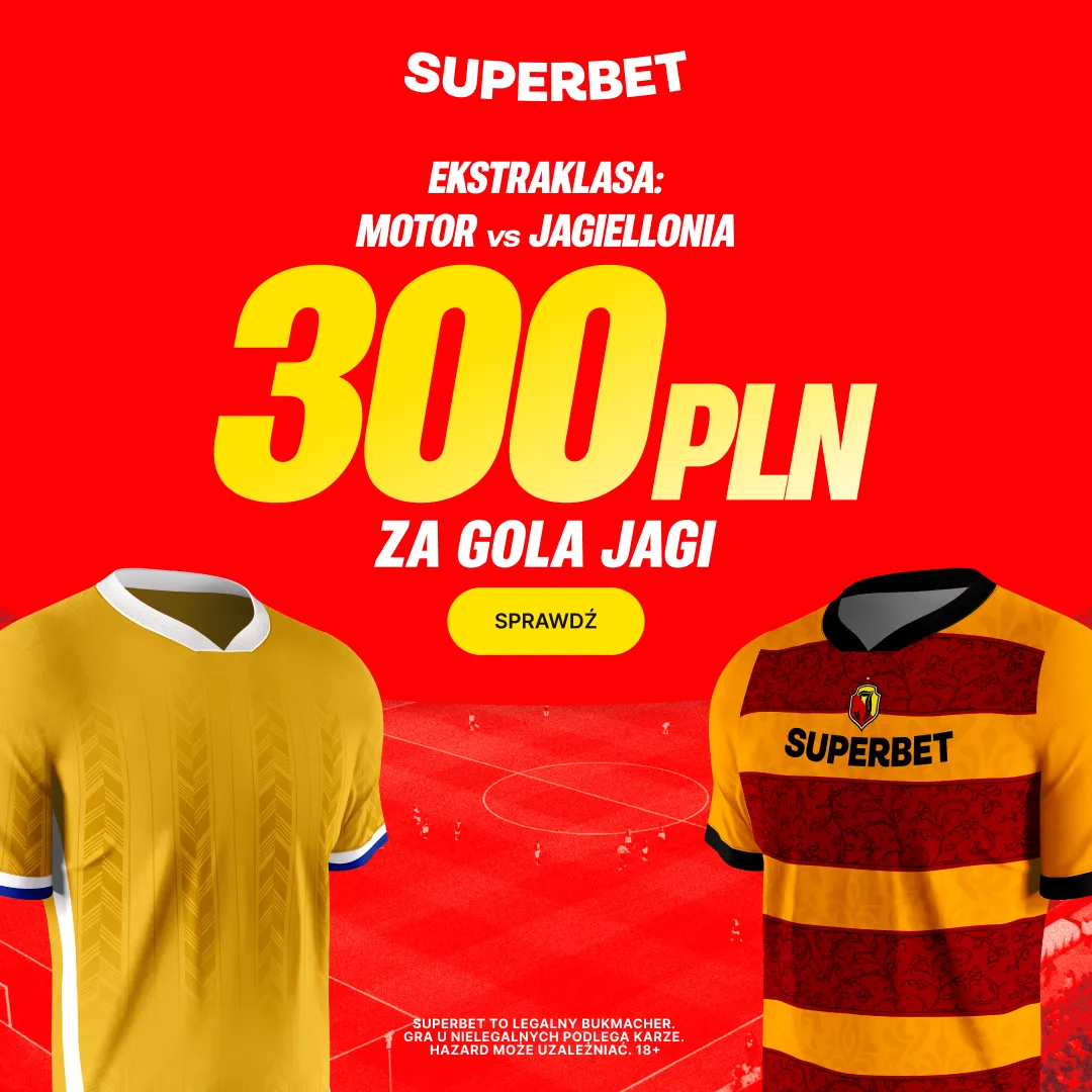 Superbet: Bonus 300 PLN za gola Jagiellonii Białystok w meczu z Motorem Lublin