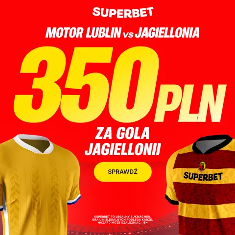 Superbet: Bonus 350 PLN za gola Jagiellonii Białystok w meczu z Motorem Lublin