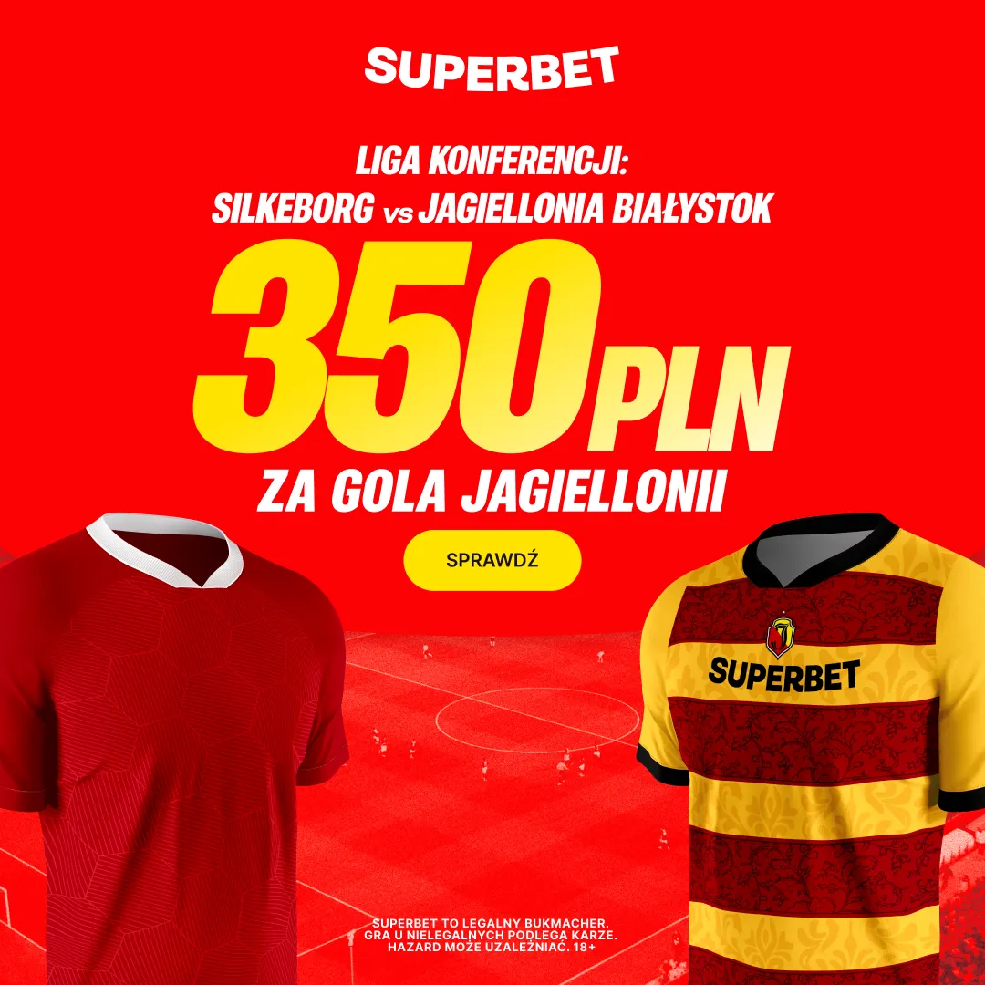 Superbet: Bonus 350 PLN za gola Jagiellonii Białystok w meczu z Silkeborg