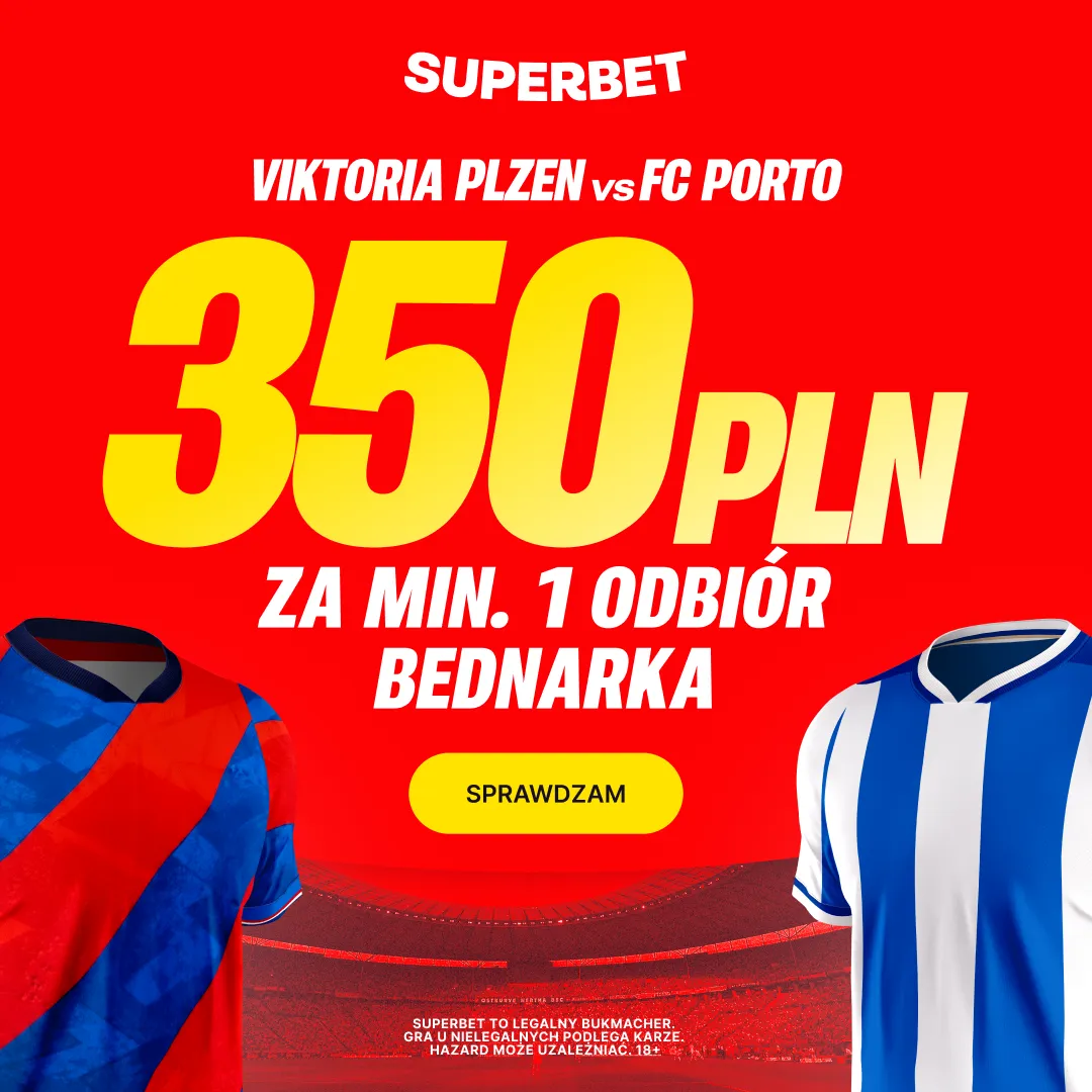 Superbet: Bonus 350 PLN za minimum 1 odbiór Jana Bednarka w meczu Viktoria Plzen - Porto