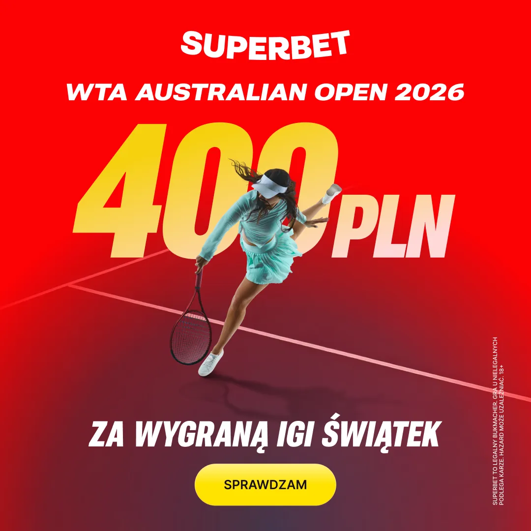 Superbet: Bonus 400 PLN za zwycięstwo Igi Świątek w meczu z Anną Kalinskayą