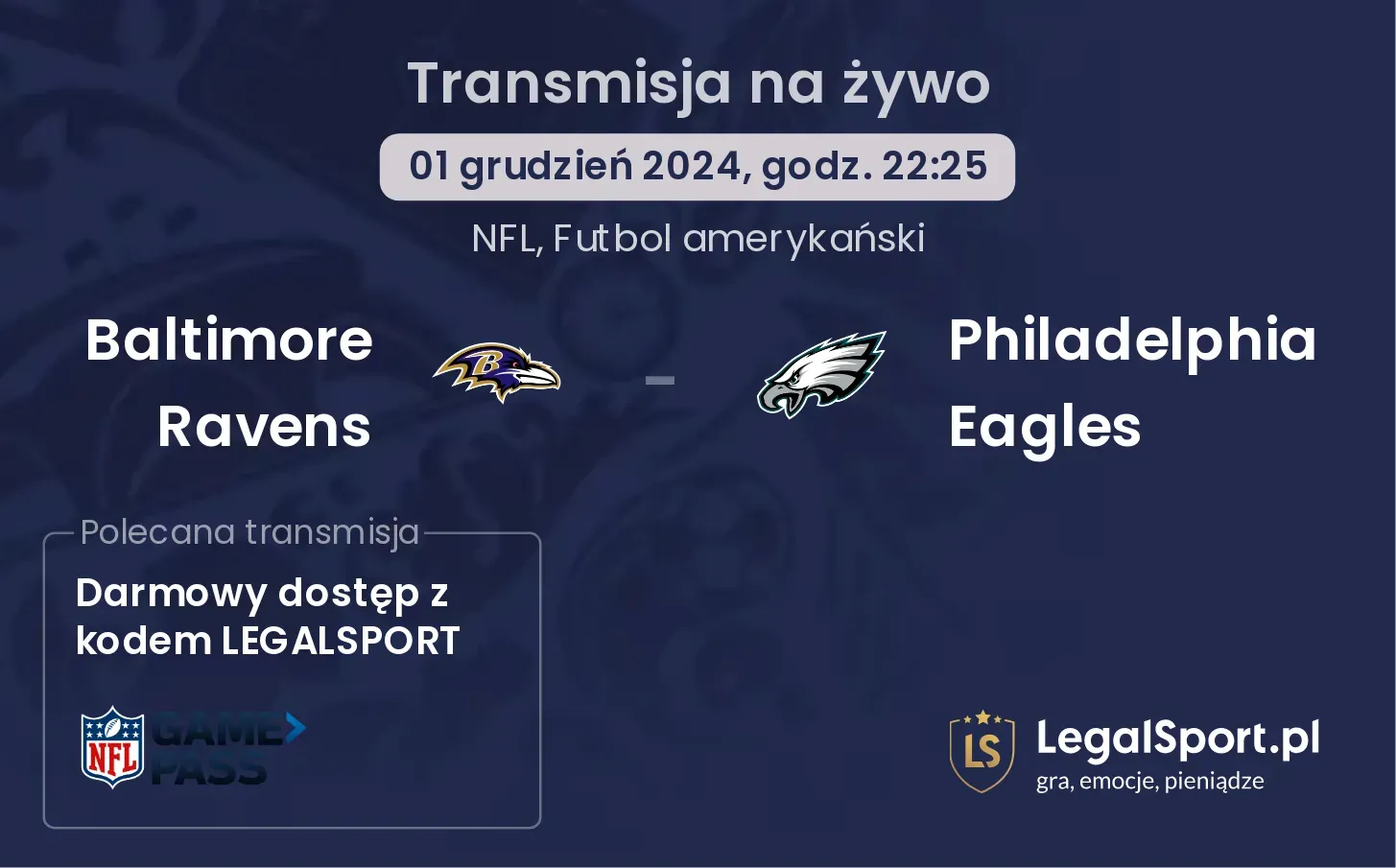 Baltimore Ravens - Philadelphia Eagles gdzie oglądać?