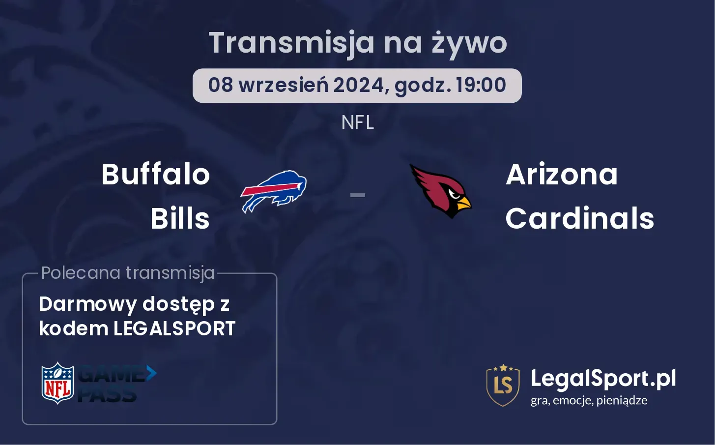 Buffalo Bills - Arizona Cardinals gdzie oglądać? 08.09, godz. 19:00