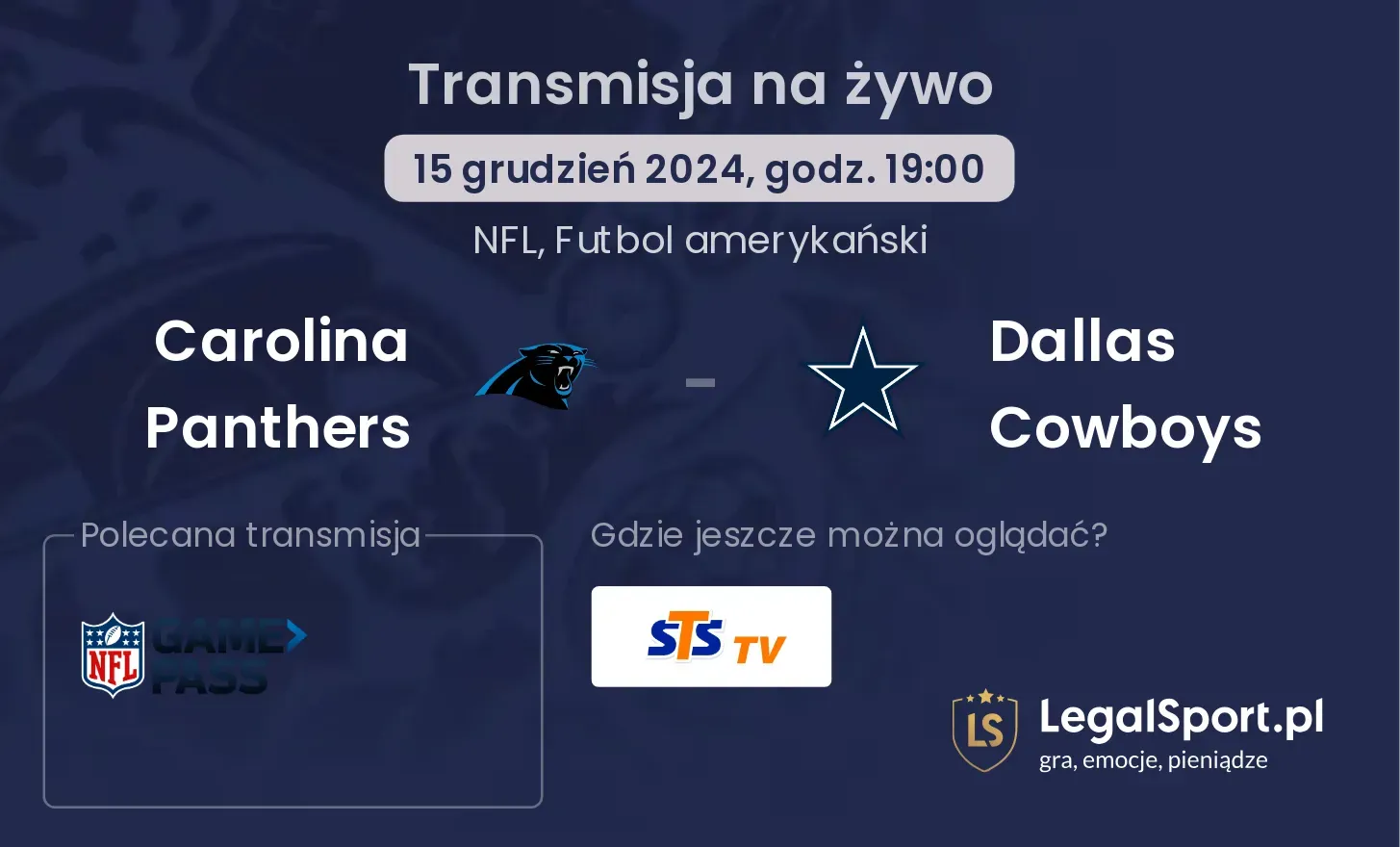  Carolina Panthers - Dallas Cowboys gdzie oglądać?