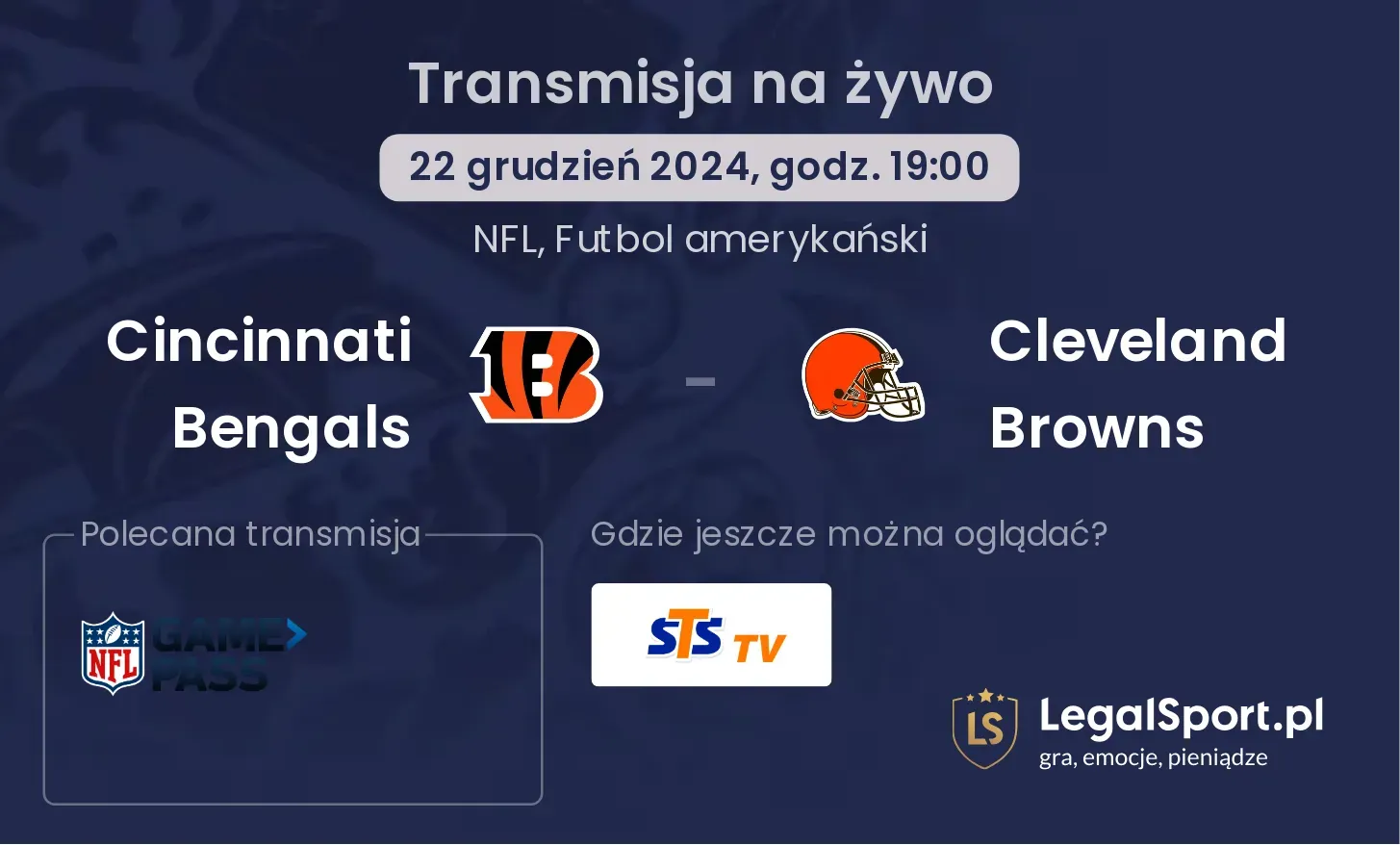 Cleveland Browns - Cincinnati Bengals transmisja na żywo