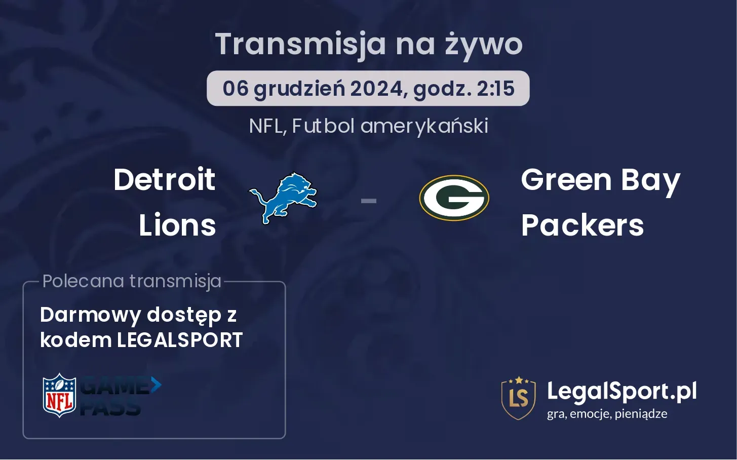 Detroit Lions - Green Bay Packers gdzie oglądać?