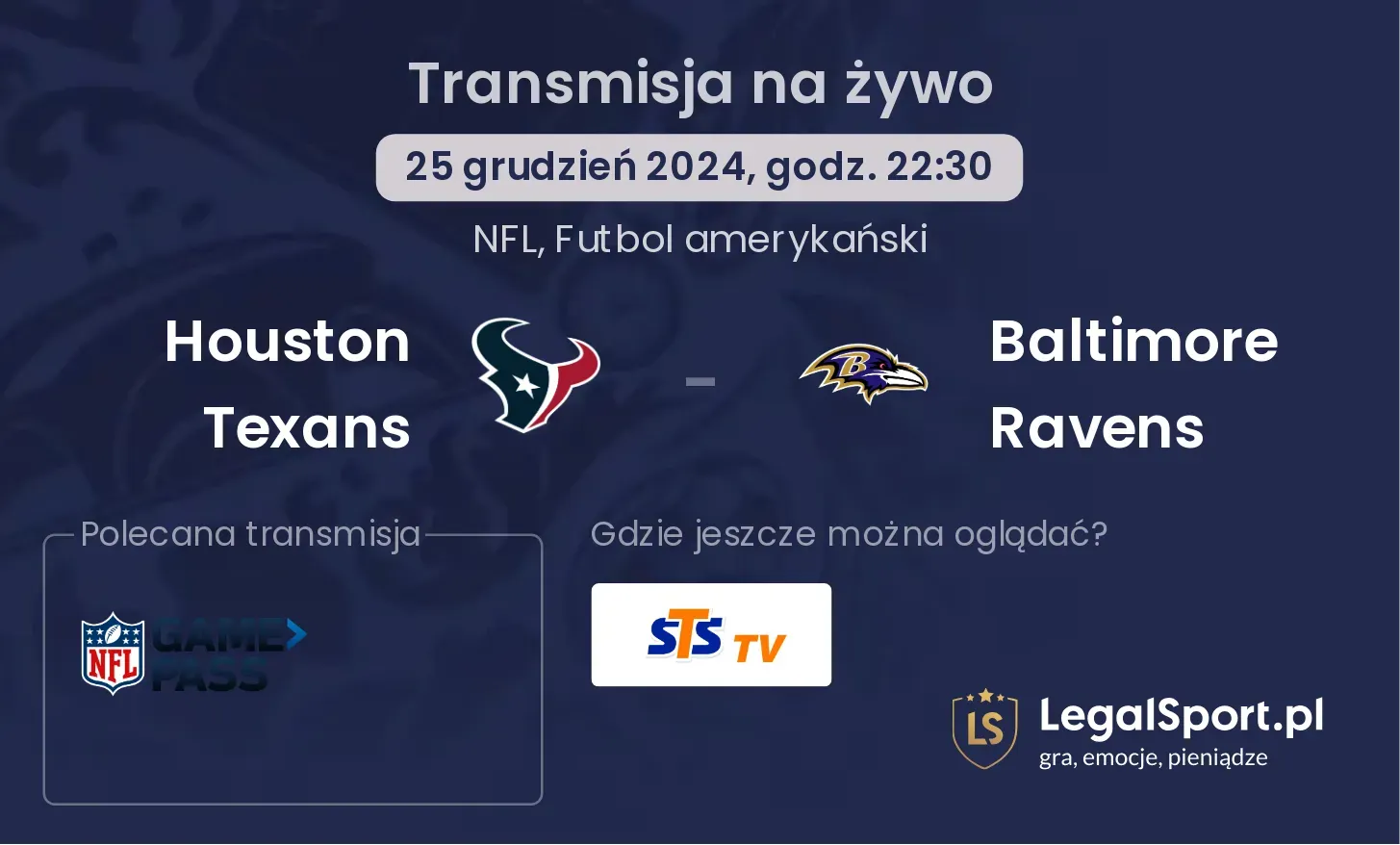  Houston Texans - Baltimore Ravens gdzie oglądać?