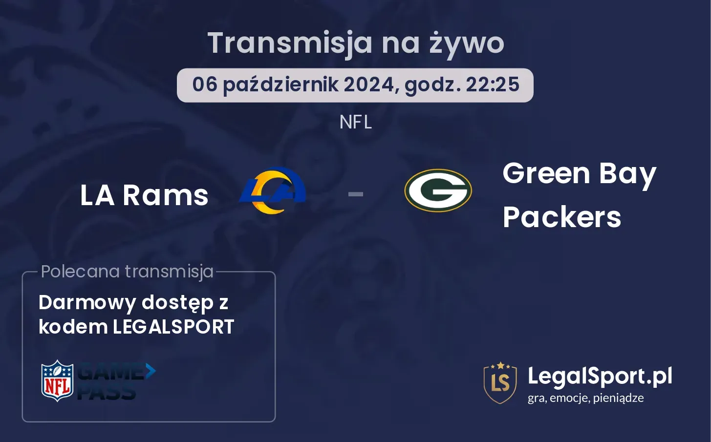 LA Rams - Green Bay Packers gdzie oglądać? 06.10, godz. 22:25